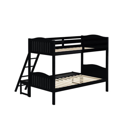 Arlo Twin/Full Bunk Bed with Ladder Black 405054BLK