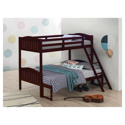 Arlo Twin/Full Bunk Bed with Ladder Espresso 405054BRN