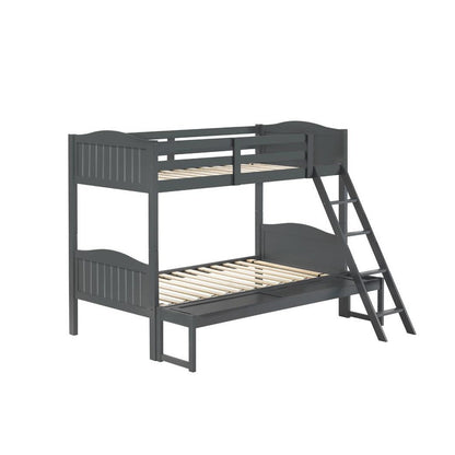 Arlo Twin/Full Bunk Bed with Ladder Grey 405054GRY