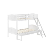 Arlo Twin/Full Bunk Bed with Ladder White 405054WHT