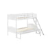 Arlo Twin/Full Bunk Bed with Ladder White 405054WHT