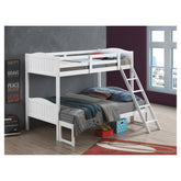 Arlo Twin/Full Bunk Bed with Ladder White 405054WHT