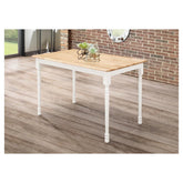 Taffee Rectangle Dining Table Natural Brown and White 4147