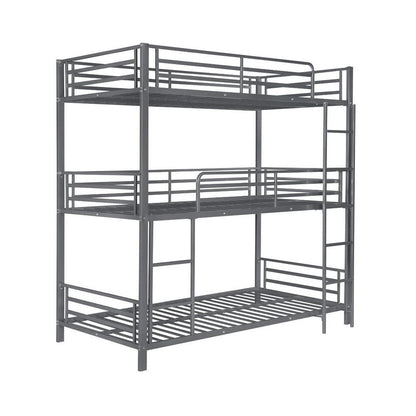 Maynard Metal Triple Twin Bunk Bed Gunmetal 422670