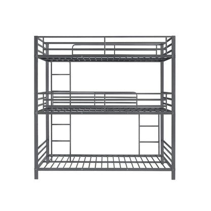 Maynard Metal Triple Twin Bunk Bed Gunmetal 422670