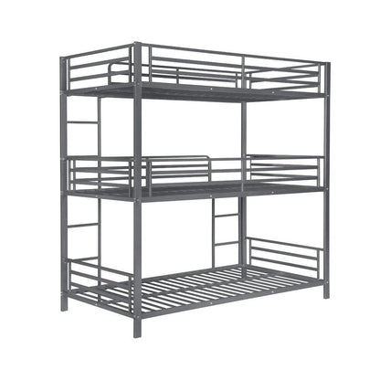 Maynard Metal Triple Twin Bunk Bed Gunmetal 422670