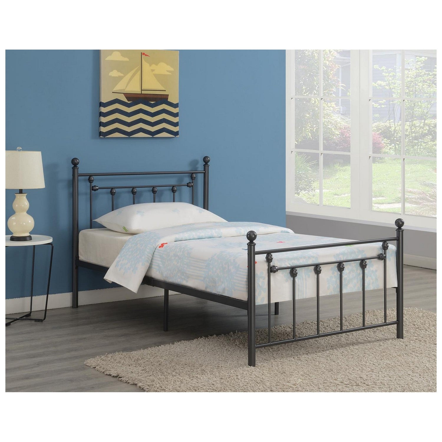 Canon Metal Slatted Headboard Platform Bed 422740F