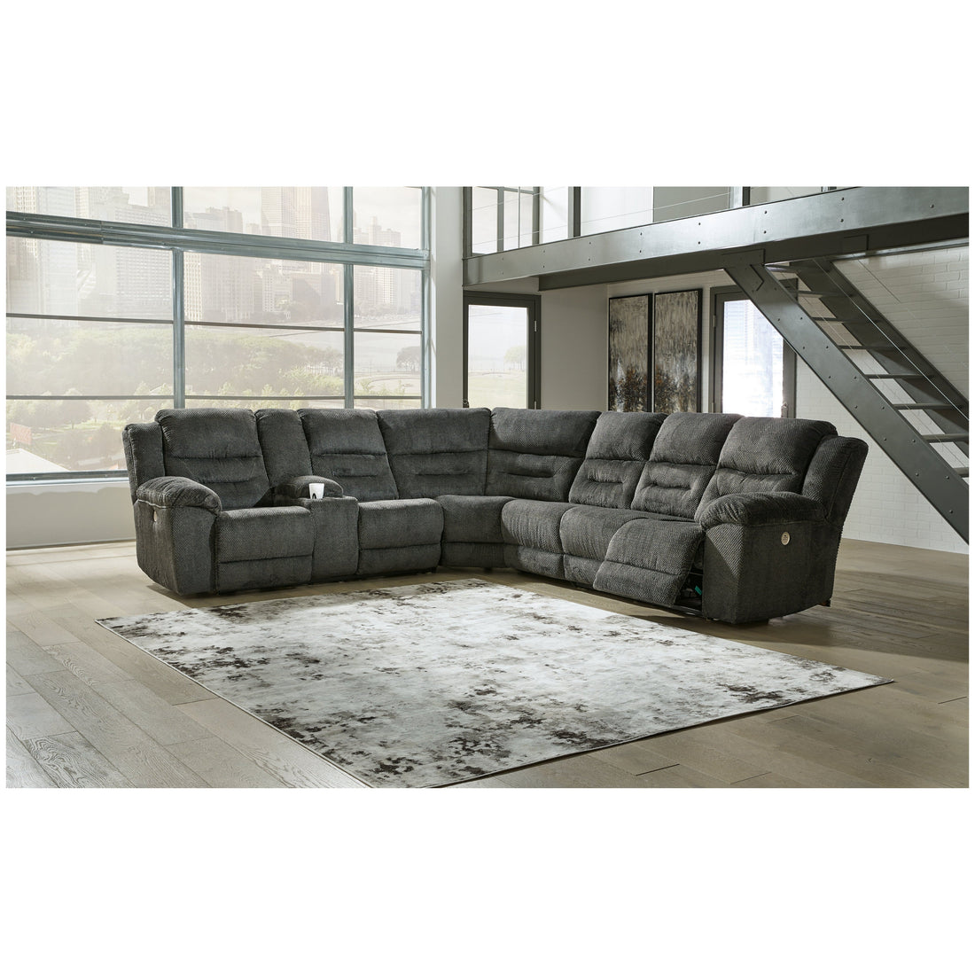 Nettington 4-Piece Power Reclining Sectional Ash-44101S3