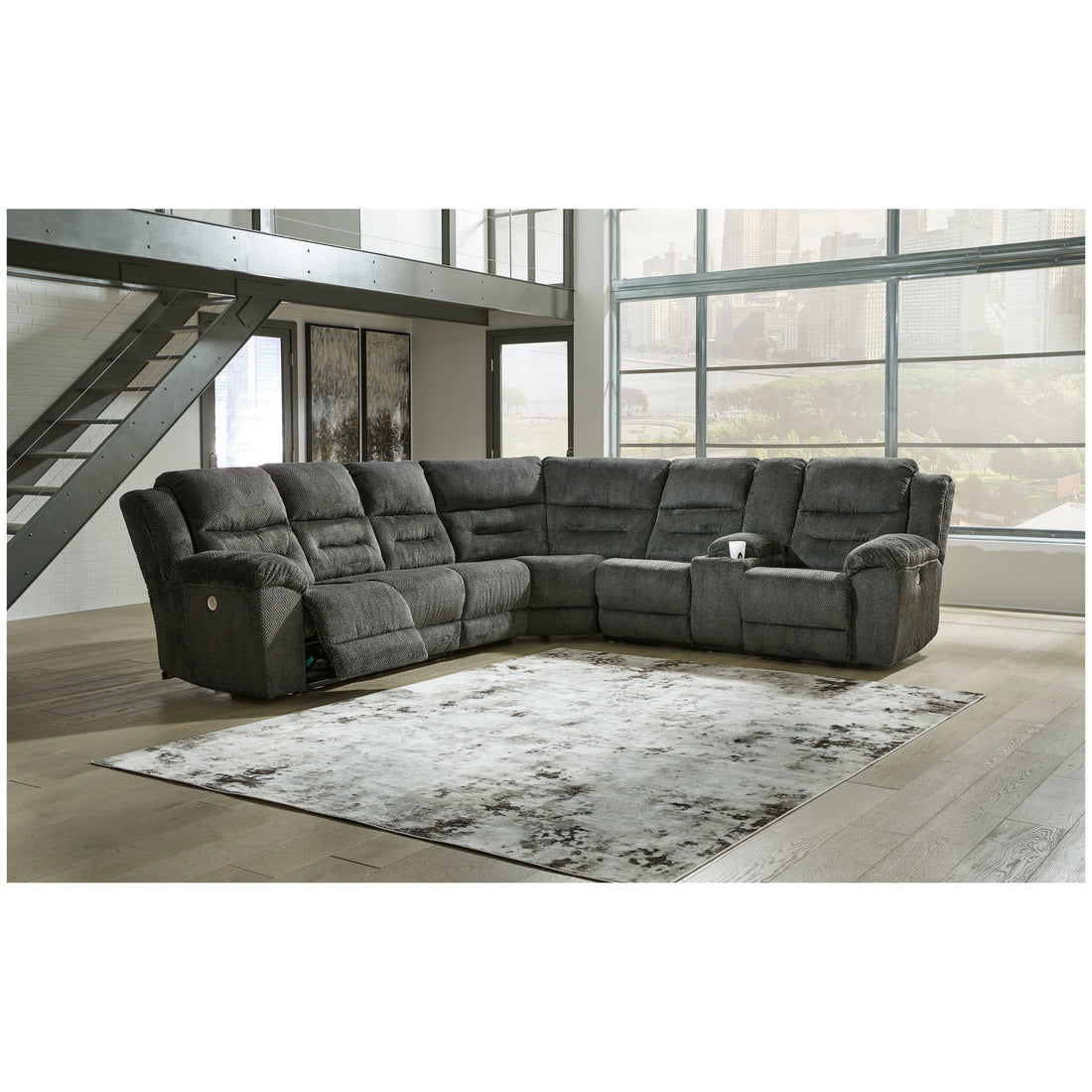 Nettington 4-Piece Power Reclining Sectional Ash-44101S4