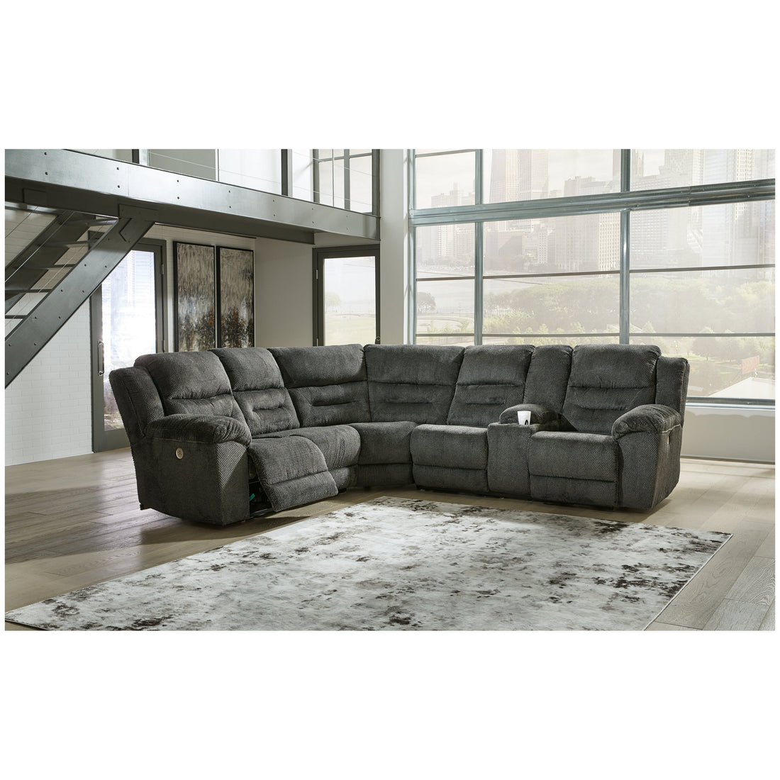 Nettington 3-Piece Power Reclining Sectional Ash-44101S2