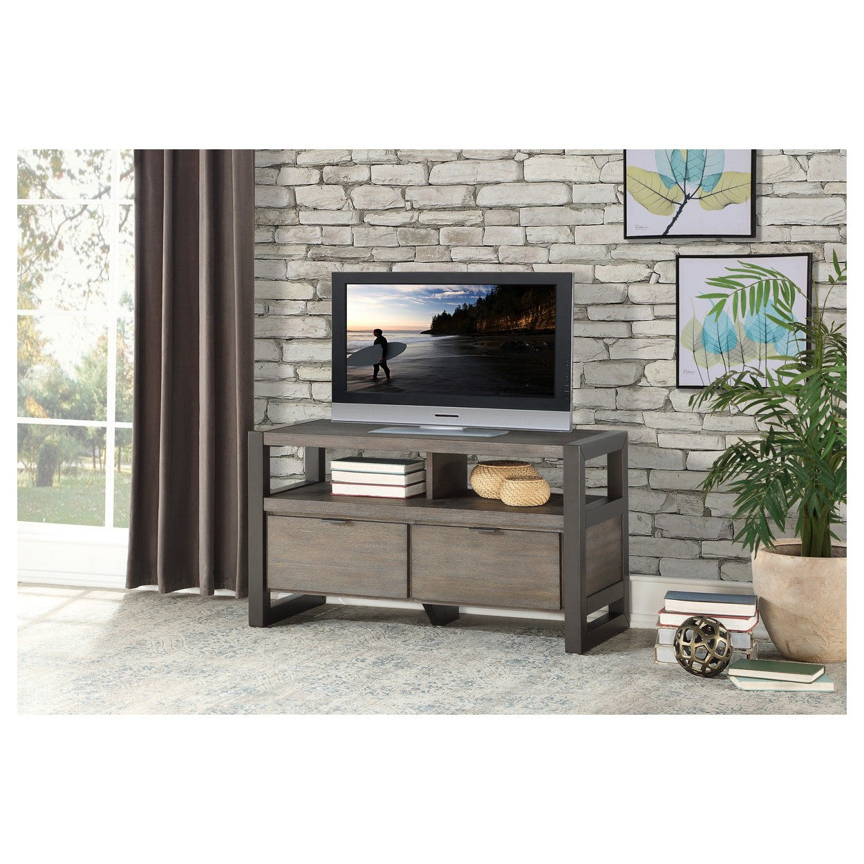 40&quot; TV STAND, 2 DRAWERS 4550-40T