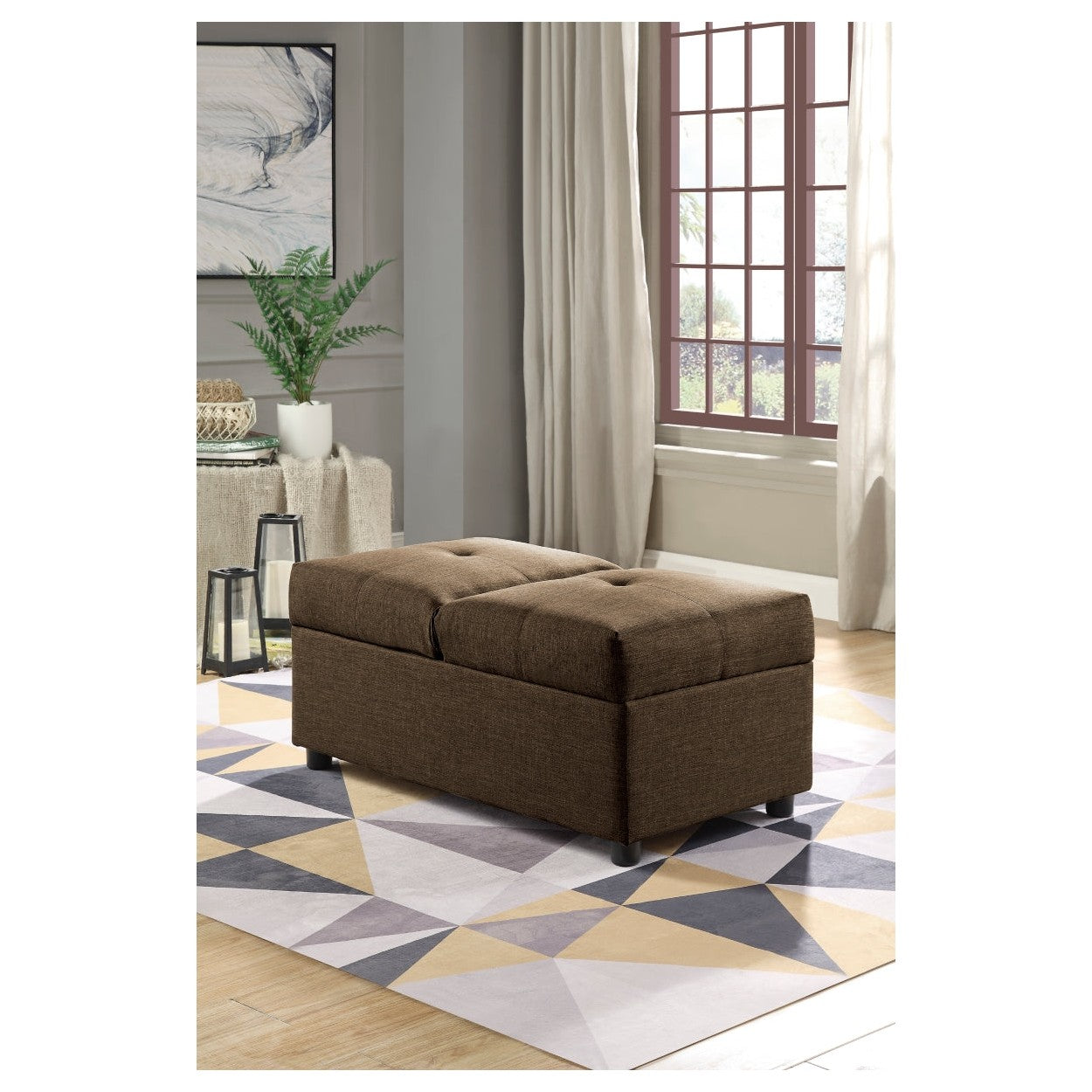 STORAGE OTTOMAN/CHAIR, BROWN, US4573BR 4573BR