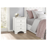 3-DRAWER NIGHT STAND, 2 USB PORTS, WHITE FIN 4598WTU