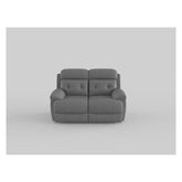 DOUBLE RECLINING LOVE SEAT, DARK GRAY TOP GRAIN LEATHER MATCH PVC 9529DGY-2