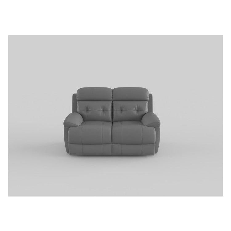 DOUBLE RECLINING LOVE SEAT, DARK GRAY TOP GRAIN LEATHER MATCH PVC 9529DGY-2