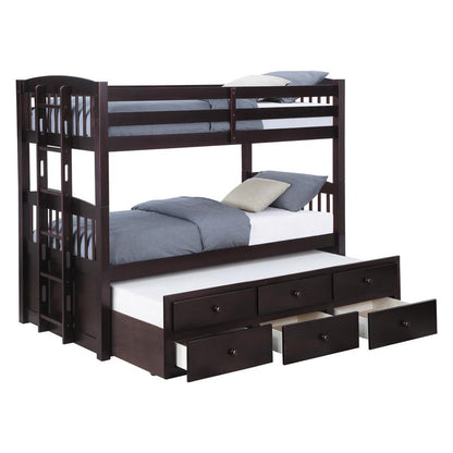 Kensington Twin over Twin Bunk Bed with Trundle Cappuccino 460071