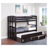 Kensington Twin over Twin Bunk Bed with Trundle Cappuccino 460071