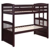 Kensington Twin over Twin Bunk Bed with Trundle Cappuccino 460071