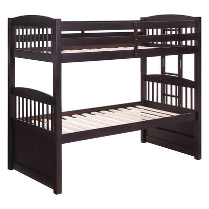 Kensington Twin over Twin Bunk Bed with Trundle Cappuccino 460071