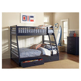 Ashton Twin over Full 2-drawer Bunk Bed Navy Blue 460181