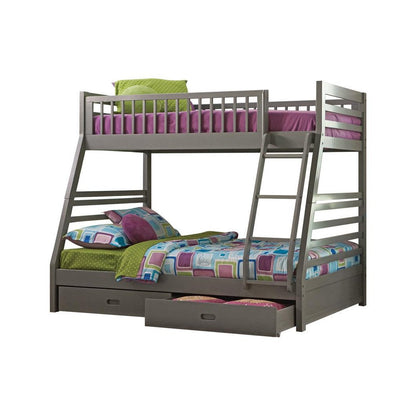 Ashton Twin over Full Bunk 2-drawer Bed Grey 460182