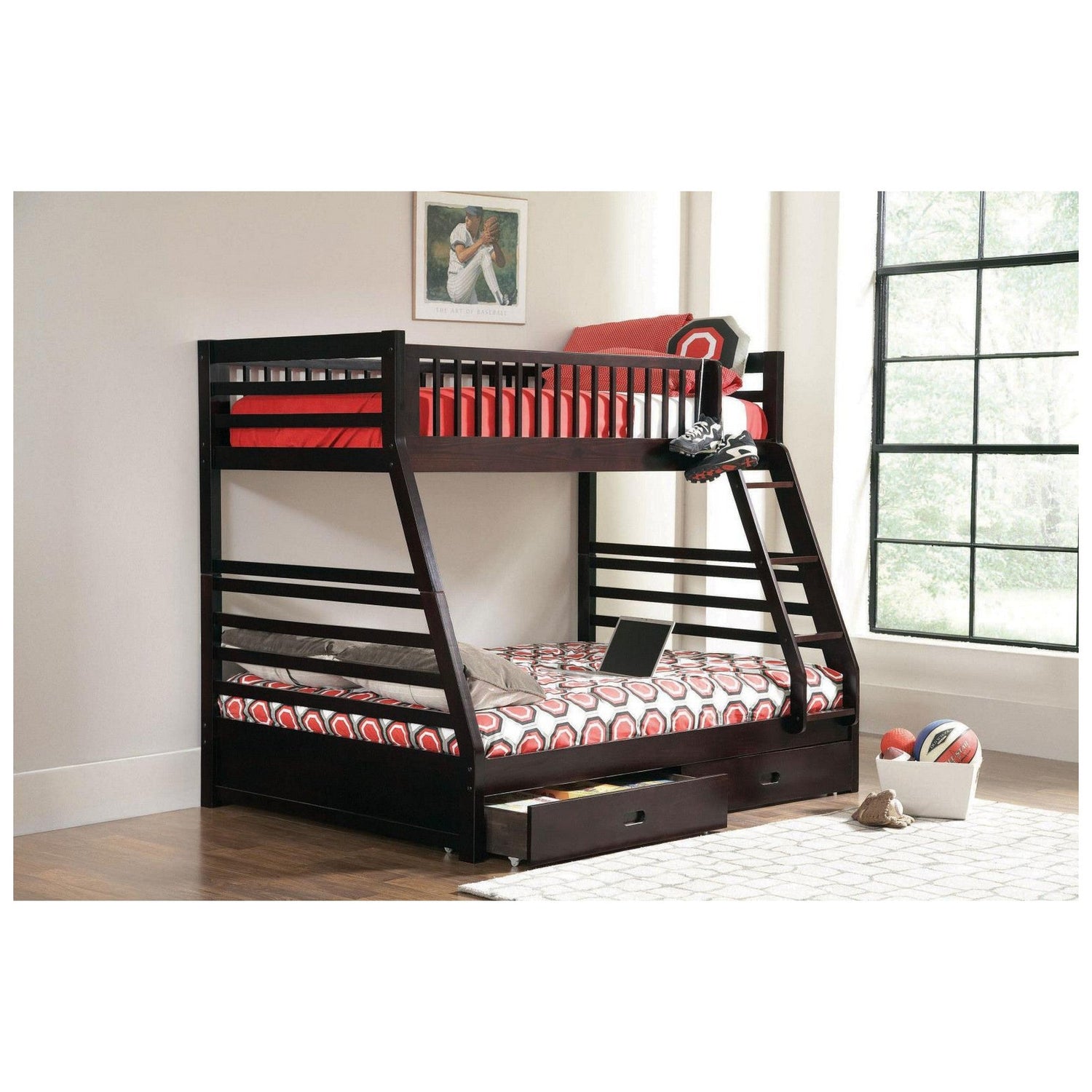 Ashton Twin over Full 2-drawer Bunk Bed Cappuccino 460184