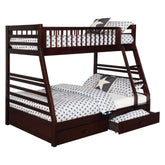 Ashton Twin over Full 2-drawer Bunk Bed Cappuccino 460184