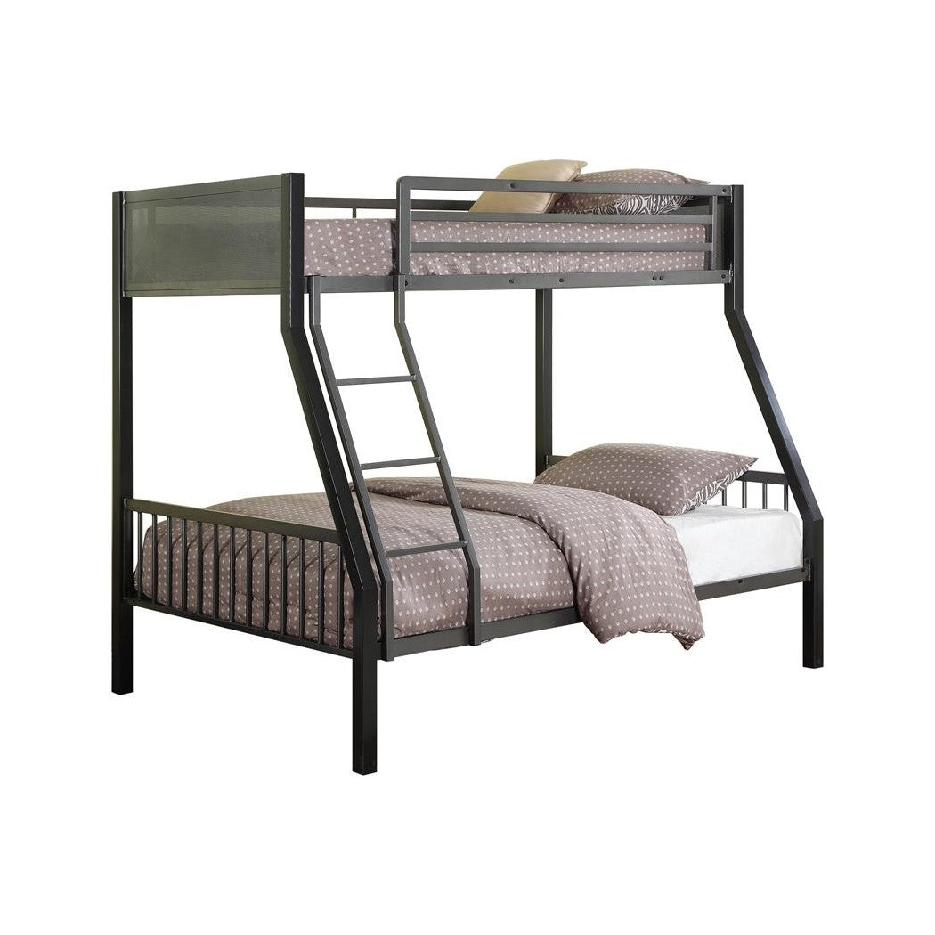 Meyers Twin over Full Metal Bunk Bed Black and Gunmetal 460391