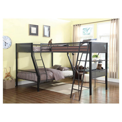 Meyers Twin over Full Metal Bunk Bed Black and Gunmetal 460391