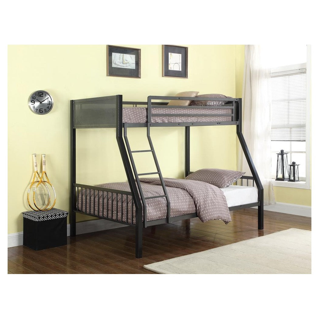 Meyers Twin over Full Metal Bunk Bed Black and Gunmetal 460391