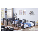 Rogen Twin Triple Bunk Bed Dark Bronze 460394T