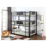 Rogen Twin Triple Bunk Bed Dark Bronze 460394T