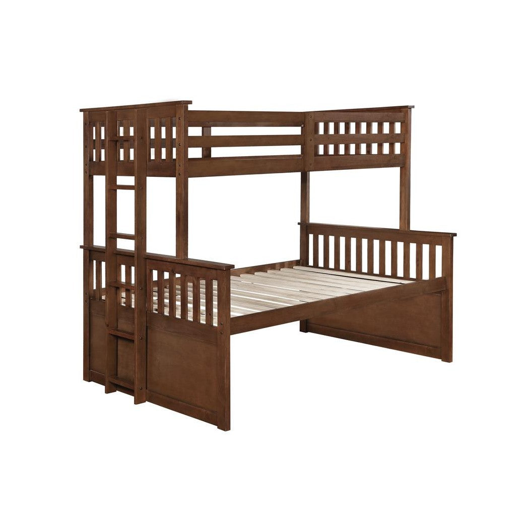 Atkin Twin Extra Long over Queen 3-drawer Bunk Bed Weathered Walnut 461147