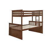 Atkin Twin Extra Long over Queen 3-drawer Bunk Bed Weathered Walnut 461147