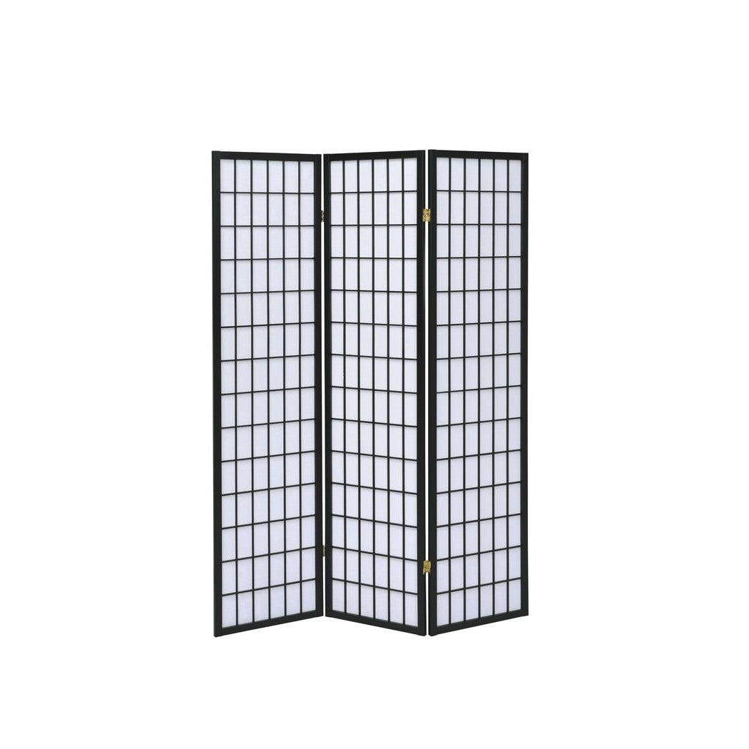 Carrie 3-panel Folding Screen Black and White 4622