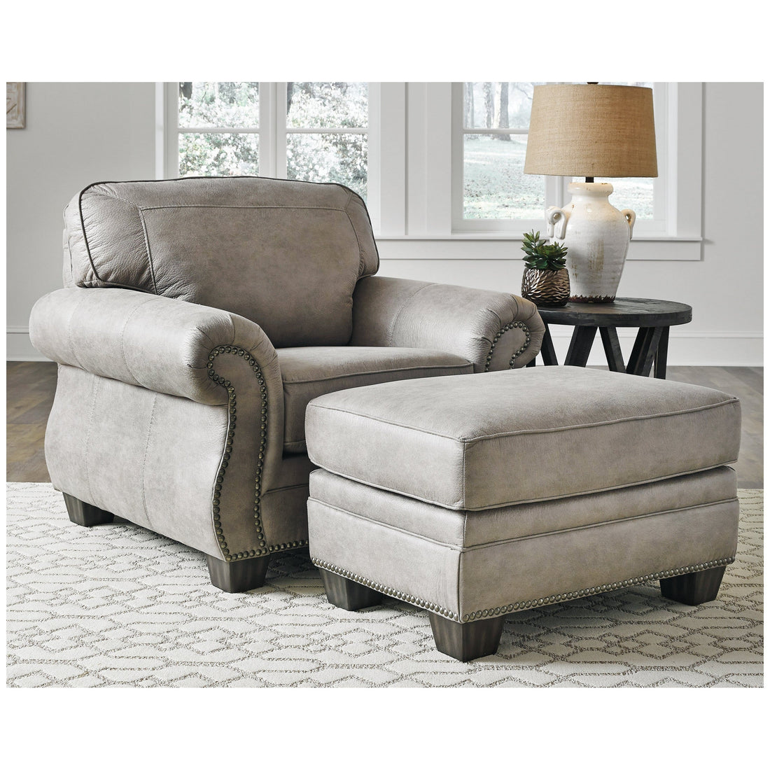 Olsberg Chair and Ottoman Ash-48701U2