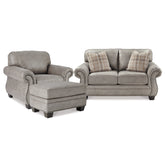 Olsberg Loveseat, Chair, and Ottoman Ash-48701U6