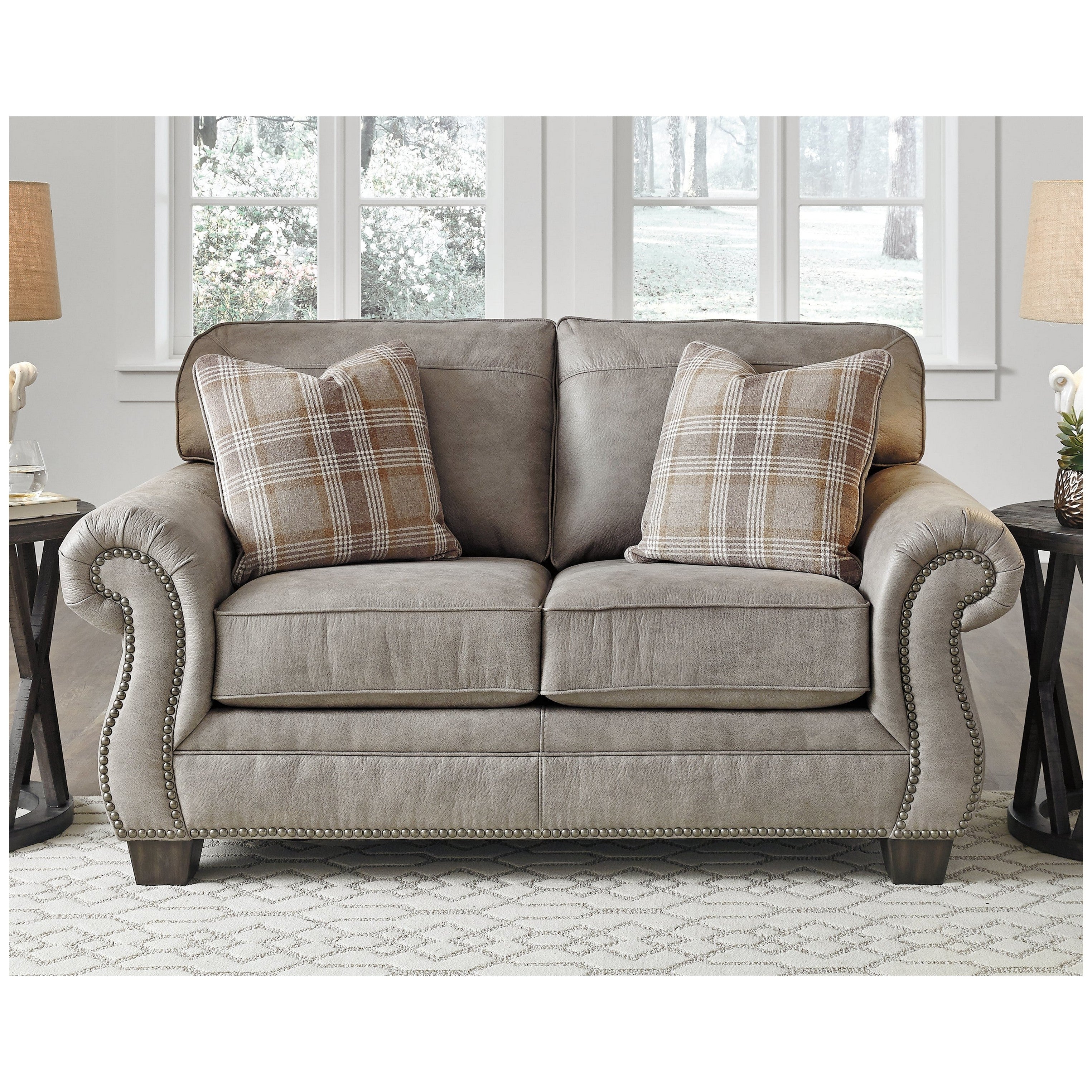 Olsberg Sofa and Loveseat with Chair and Ottoman Ash-48701U3