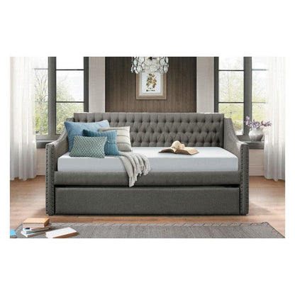 (2) DAYBED W/ TRUNDLE, DARK GRAY FABRIC 4966DG*