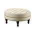 Elchin Round Upholstered Tufted Ottoman Oatmeal 500018