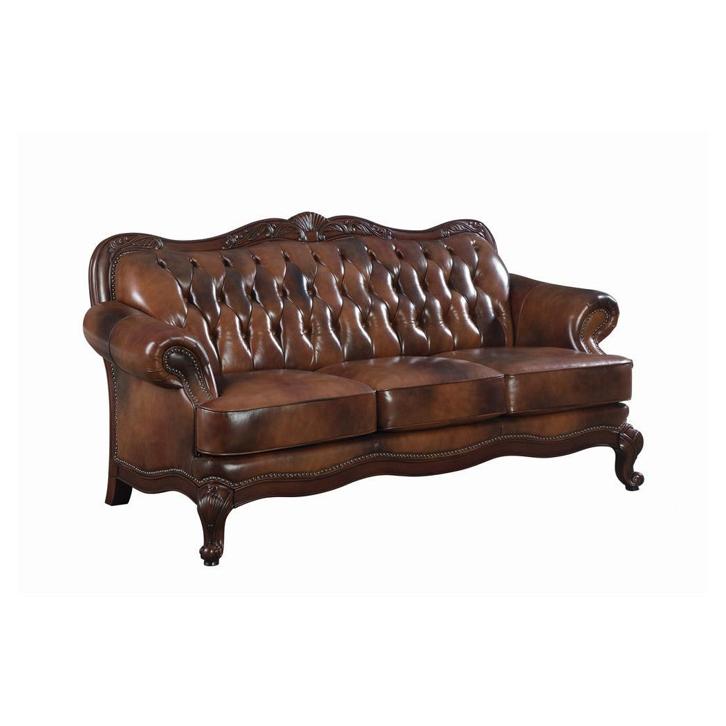 Victoria Rolled Arm Sofa Tri-tone and Brown 500681