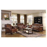 Victoria Rolled Arm Sofa Tri-tone and Brown 500681