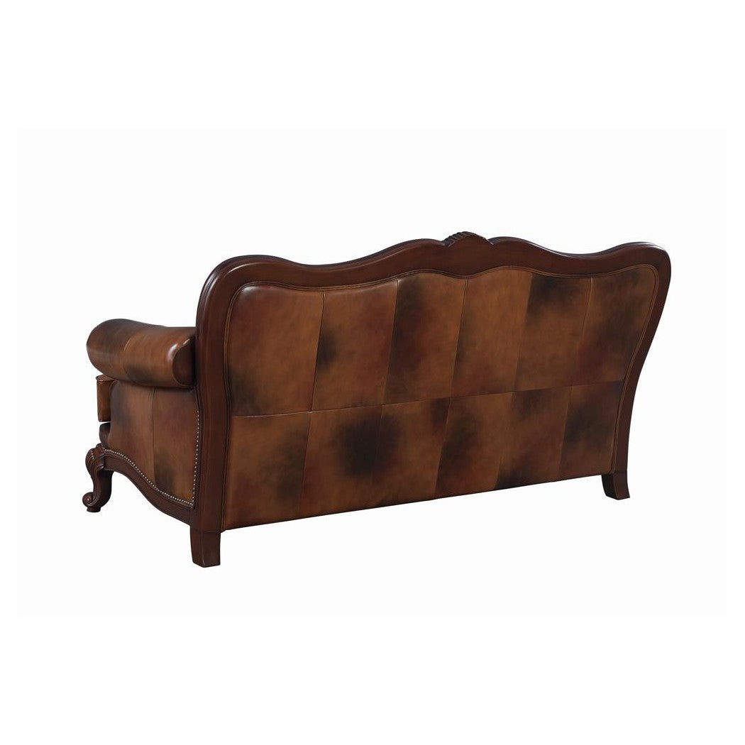 Victoria Rolled Arm Sofa Tri-tone and Brown 500681