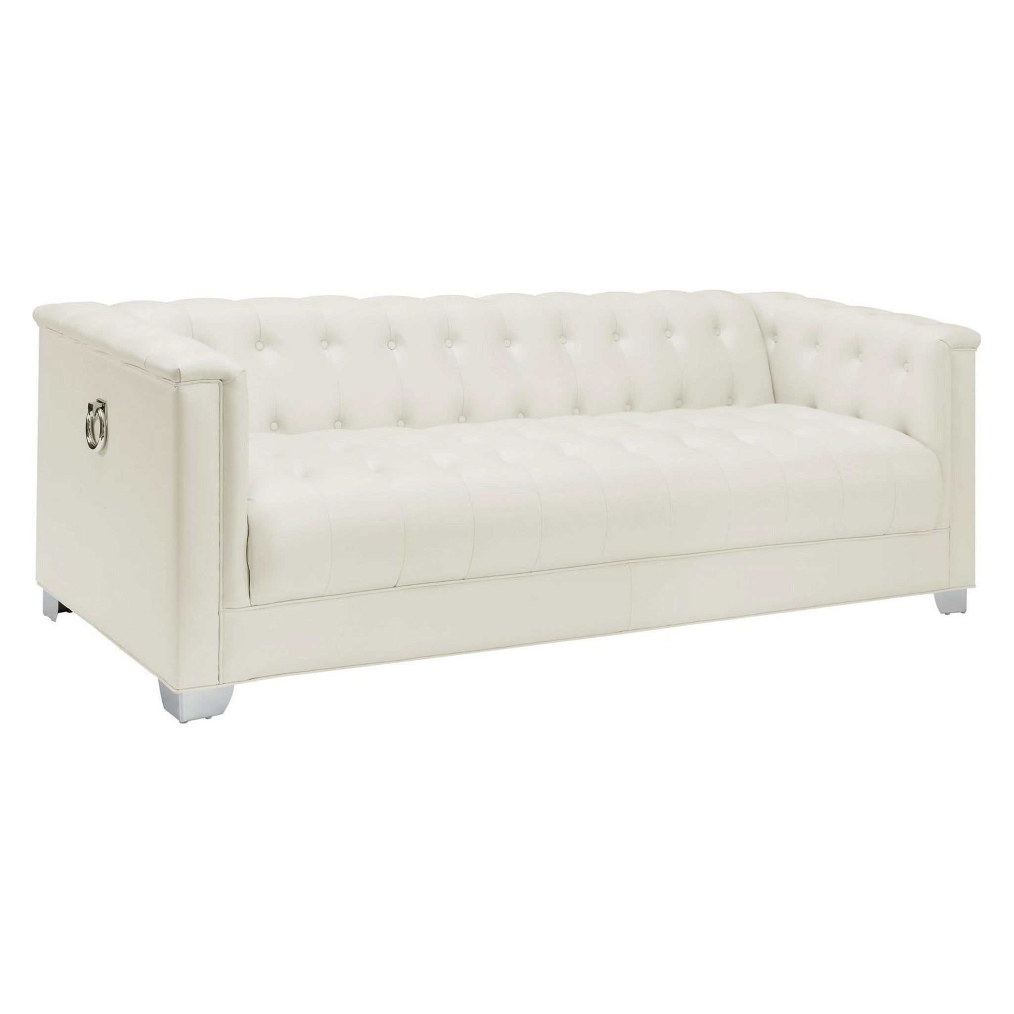 Chaviano Upholstered Tufted Living Room Set Pearl White 505391-S2