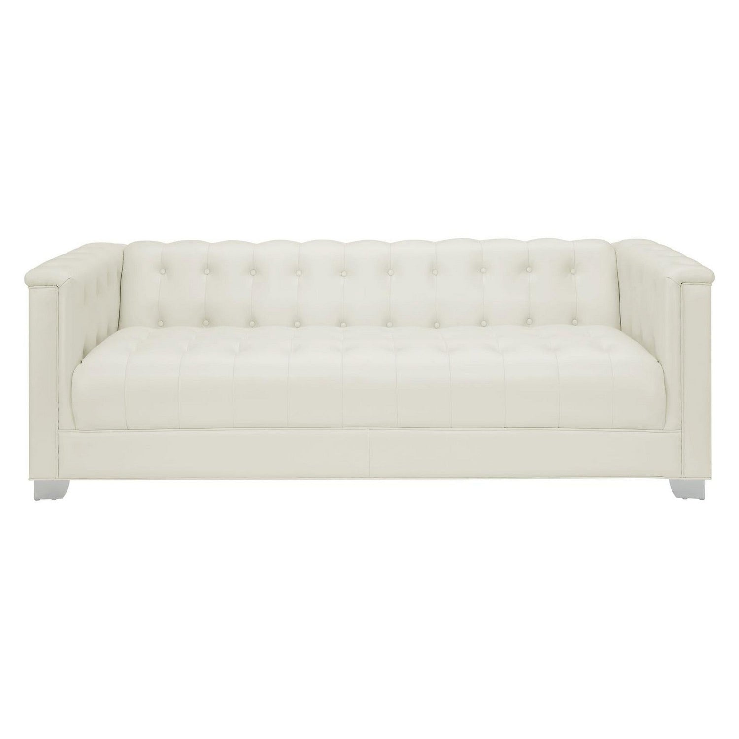 Chaviano Upholstered Tufted Living Room Set Pearl White 505391-S2