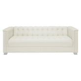 Chaviano Upholstered Tufted Living Room Set Pearl White 505391-S2