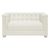 Chaviano Upholstered Tufted Living Room Set Pearl White 505391-S2