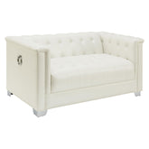 Chaviano Upholstered Tufted Living Room Set Pearl White 505391-S3