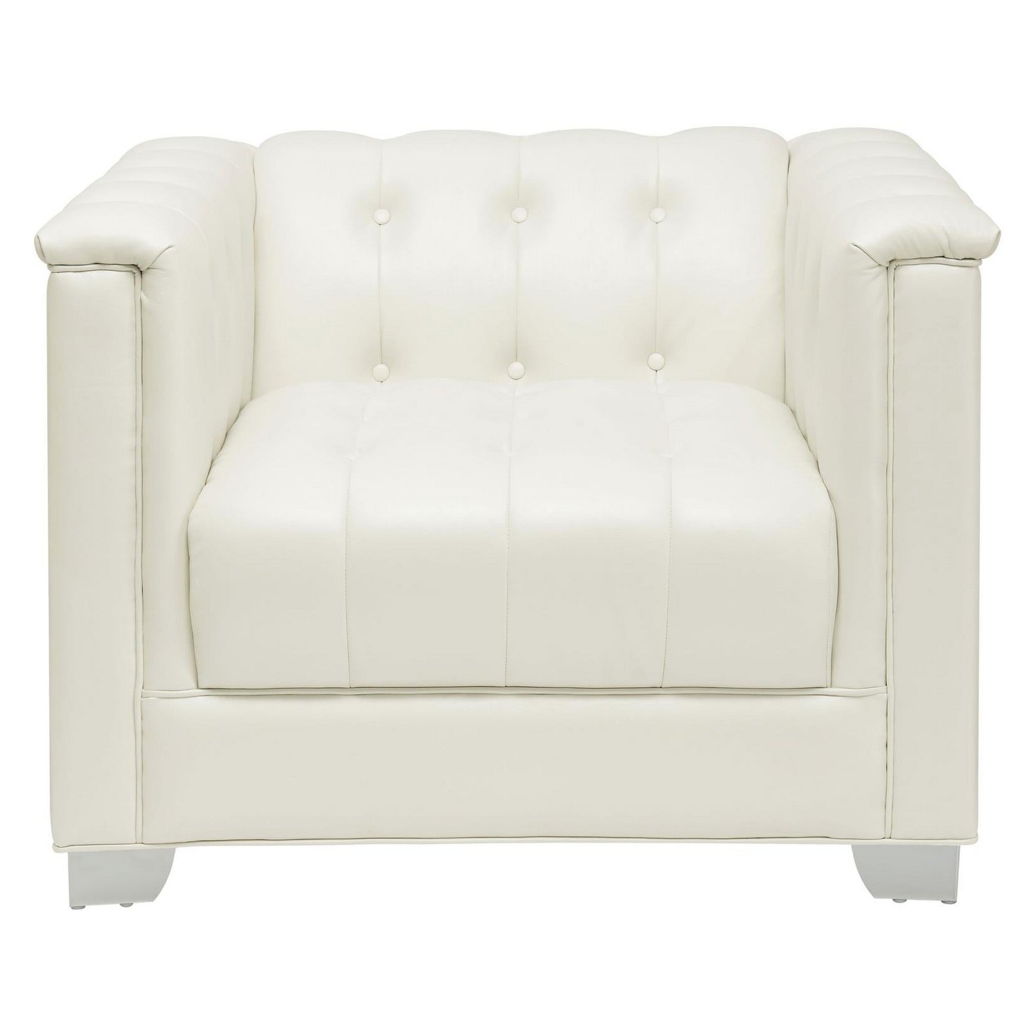 Chaviano Upholstered Tufted Living Room Set Pearl White 505391-S3