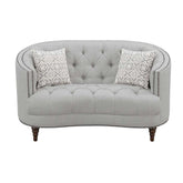 Avonlea Sloped Arm Upholstered Loveseat Trim Grey 505642